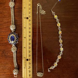 3 piece jewelry bundle. 2 braclets, 1 necklace